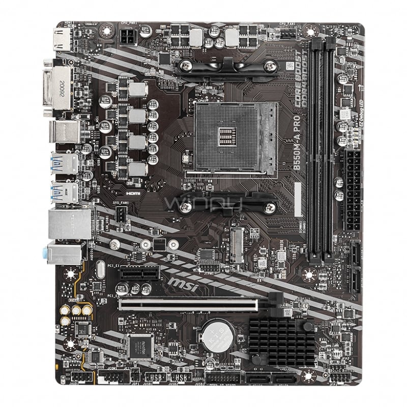 Placa Madre MSI B550M-A PRO (AM4, DDR4 2133/4600Mhz, M2, Micro-ATX)