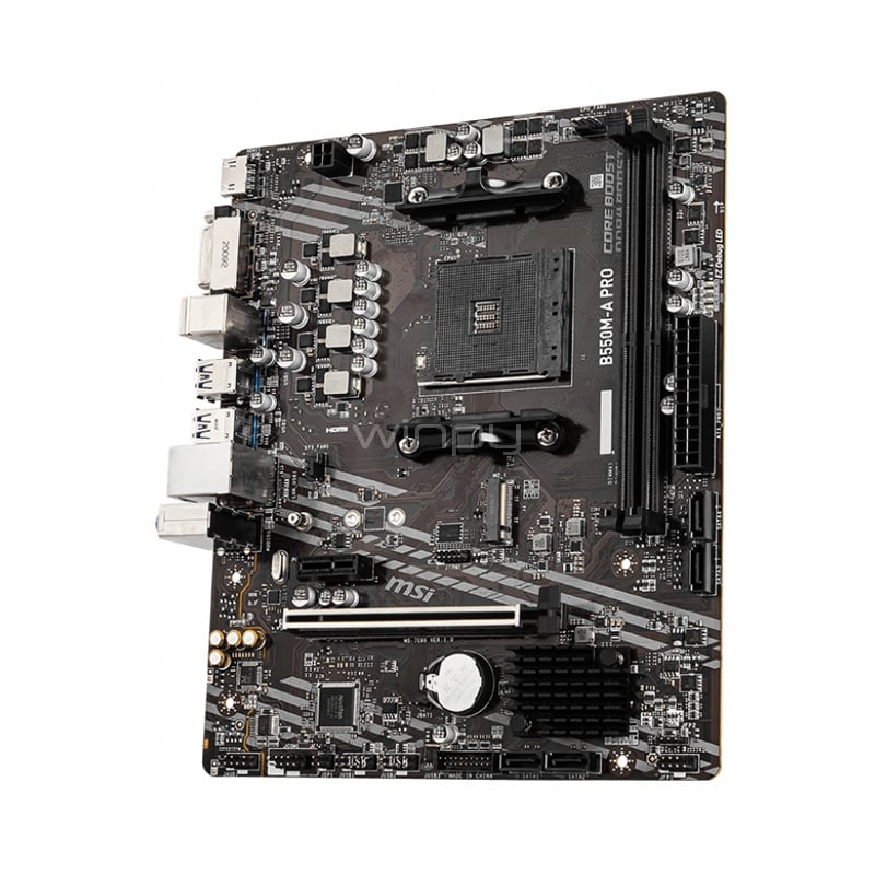 Placa Madre MSI B550M-A PRO (AM4, DDR4 2133/4600Mhz, M2, Micro-ATX)