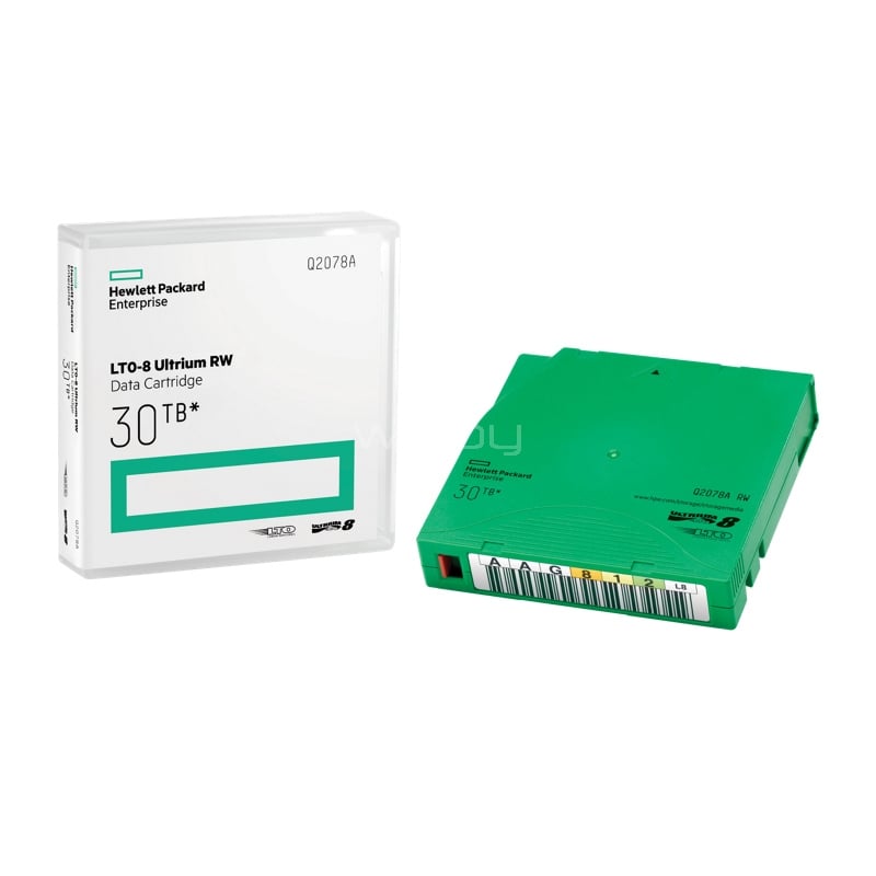 Cartucho de datos HPE LTO-8 Ultrium de 30 TB RW