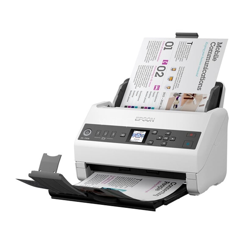 Escáner Epson DS-730N Color Duplex (ADF, 600ppp, USB 3.0/Ethernet, Blanco)