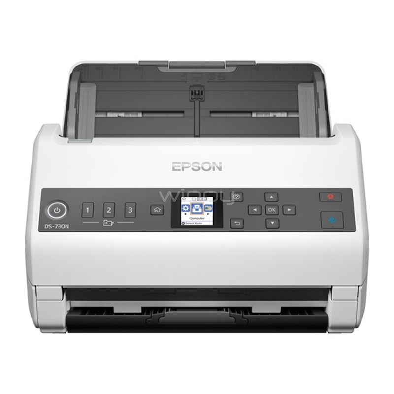 Escáner Epson DS-730N Color Duplex (ADF, 600ppp, USB 3.0/Ethernet, Blanco)