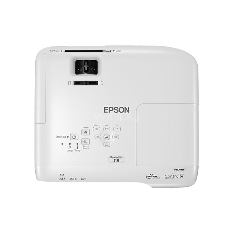 Proyector Epson PowerLite 118 3LCD (3LCD, 3800 Lúmenes, XGA, HDMI/VGA/RCA)