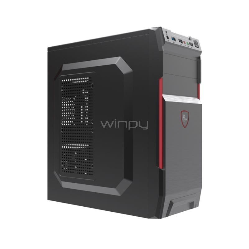 Gabinete Xtech XTQ-214 (ATX, Fuente 600W, Negro/Rojo)