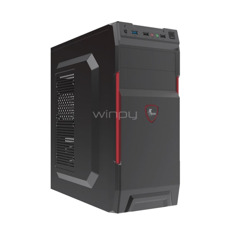 Gabinete Xtech XTQ-214 (ATX, Fuente 600W, Negro/Rojo)