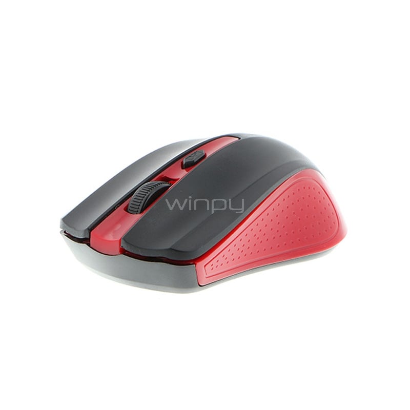 Mouse Xtech Galos inalámbrico (Dongle USB, 1600dpi, Negro/Rojo)