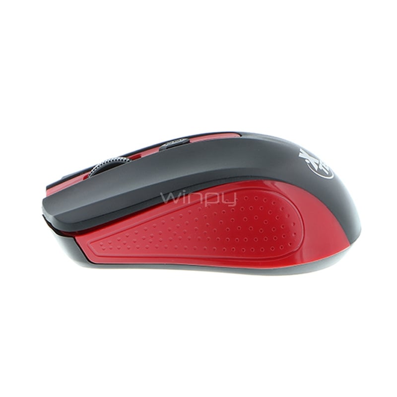 Mouse Xtech Galos inalámbrico (Dongle USB, 1600dpi, Negro/Rojo)