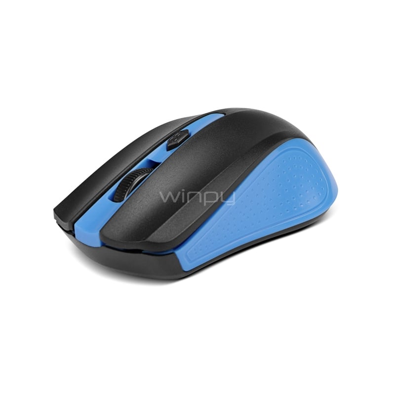 Mouse Xtech Galos inalámbrico (Dongle USB, 1600dpi, Negro/Azul)