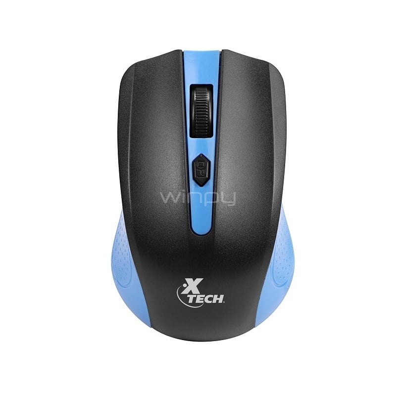 Mouse Xtech Galos inalámbrico (Dongle USB, 1600dpi, Negro/Azul)