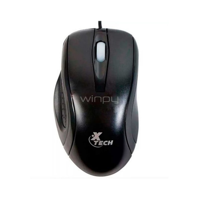 Mouse Xtech 3D 3 botones (Cable de 1.30cm, Negro)