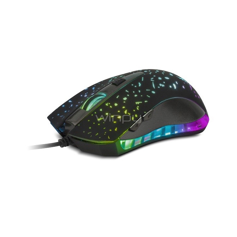 Mouse Gamer Xtech Ophidian (2400dpi, Led Multicolor, Negro)