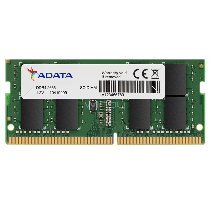 Memoria Ram ADATA de 4GB (DDR4, 2666MHz, SO-DIMM, CL19, Non-ECC, 1.2V)