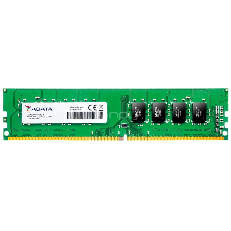 Memoria Ram ADATA de 8GB (DDR4, 2666MHz, DIMM, CL19, 1.2V)