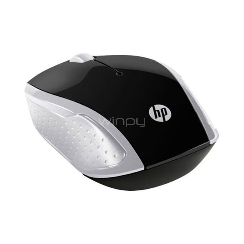 Mouse HP 200 Inalámbrico (Dongle USB, Plateado/Negro)