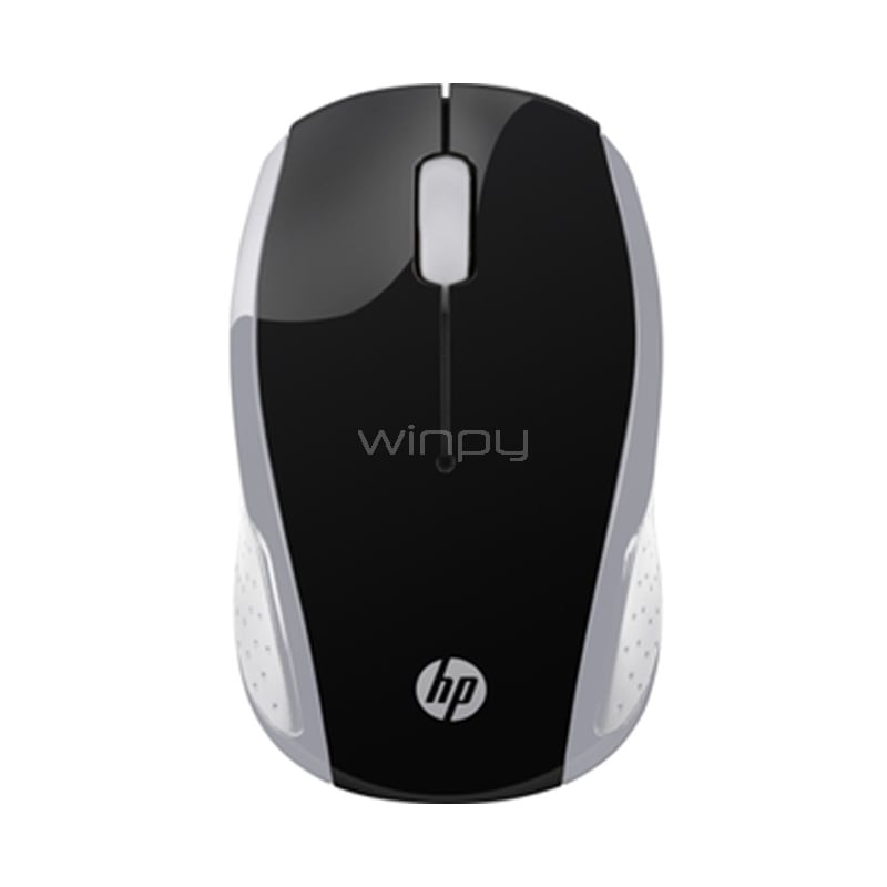 Mouse HP 200 Inalámbrico (Dongle USB, Plateado/Negro)