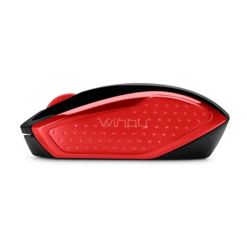 Mouse HP 200 Inalámbrico (Dongle USB, Rojo/Negro)