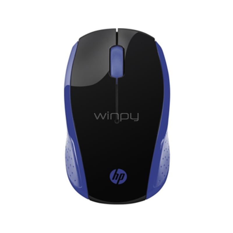 Mouse HP 200 Inalámbrico (Dongle USB, Azul/Negro)