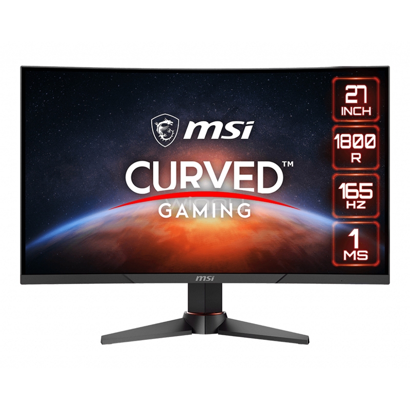 monitor gamer msi optix mag de 27“ curvo (va, full hd, 165hz, 1ms, hdmi+dp, vesa)