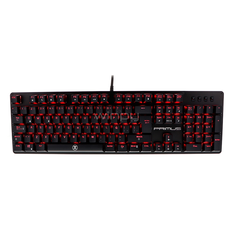 Teclado Primus Gaming BALLISTA100T (Switch Red Primus, LED Rojo, Español)