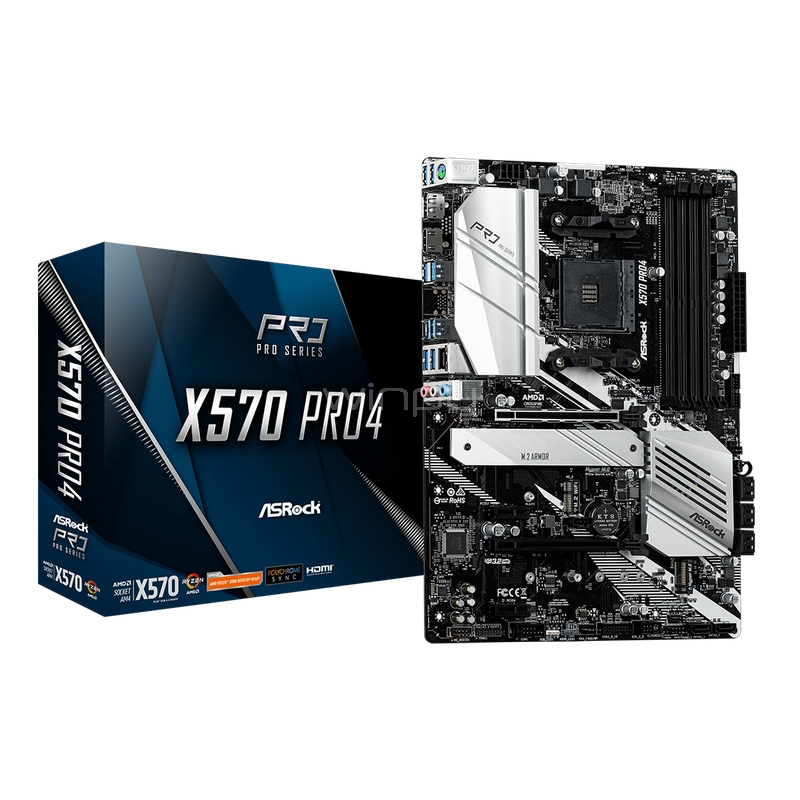 Placa Madre ASRock X570 Pro4 (AM4, DDR4 2133/4666MHz, M.2, RGB