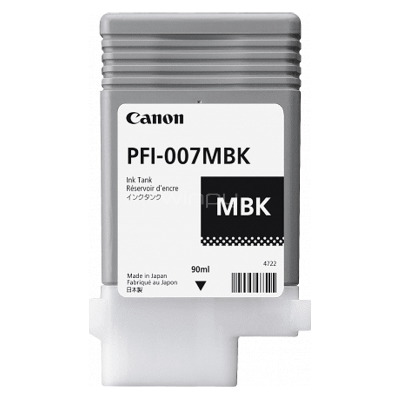 Cartucho de Tinta Canon PFI 007 NEGRO MATE (Original, 90 ml)