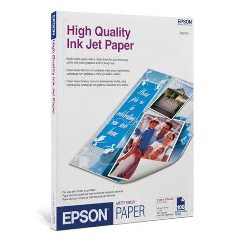 Papel Epson High Quality Ink Jet (100 hojas, Tamaño Carta)