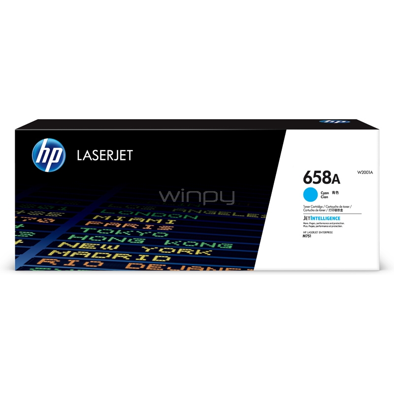 Cartucho de Tóner HP 658A LaserJet (6.000 pág, Cian) | W2001A