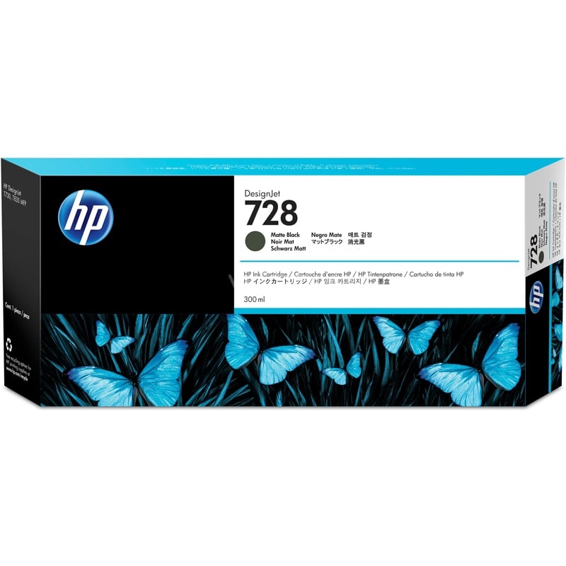 Cartucho de Tinta HP 728 DesignJet Negro Mate (300 ml)