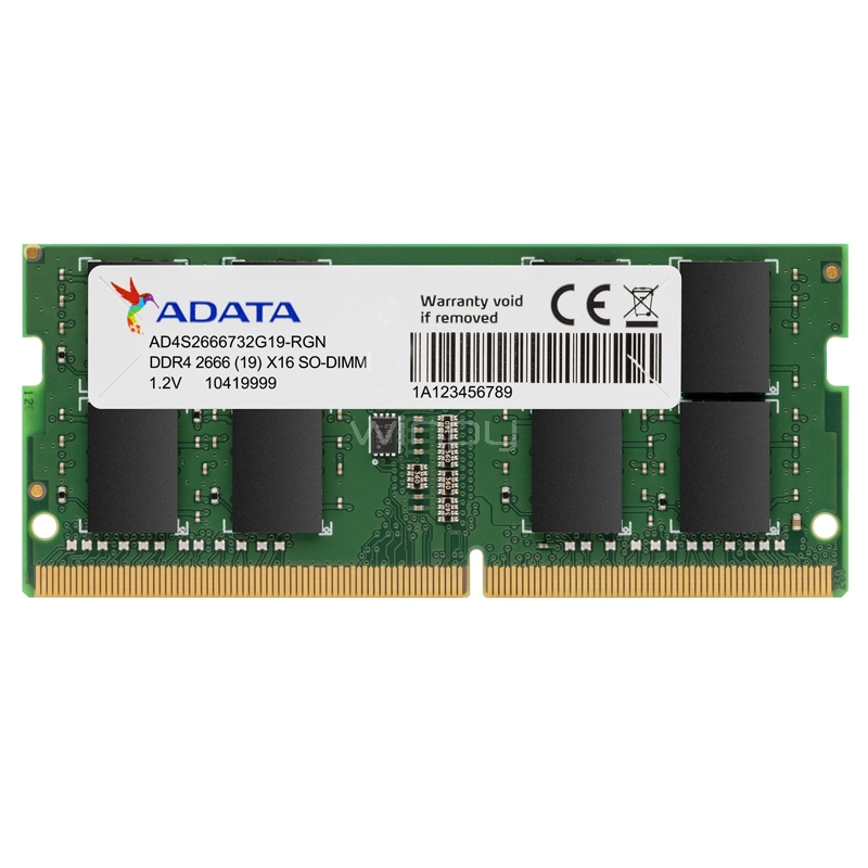 Memoria RAM ADATA de 16GB (DDR4, 2666MHz, SODIMM)