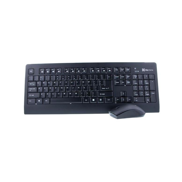 Kit Teclado + Mouse Klip Xtreme Inspire Inalámbrico (Dongle USB, Negro)