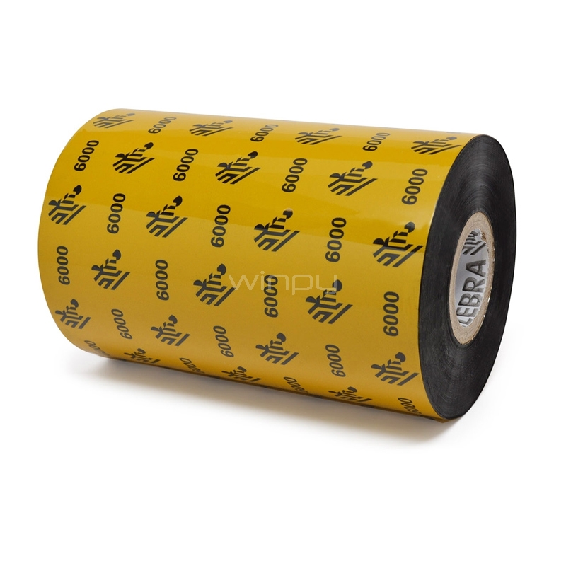 Rollo de Transferencia Térmica Zebra Ribbon Cera 6000Wax (110mmx450m)