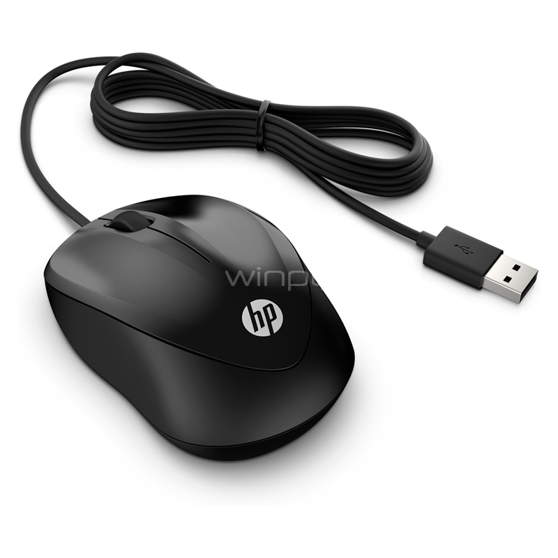 Mouse Optico HP x1000 (1200dpi, 3 botones, USB, Negro)