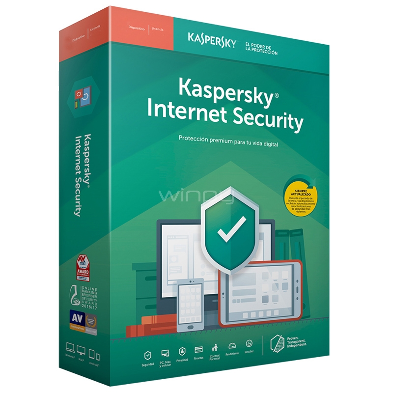 Licencia Kaspersky Internet Security (Descargable, 1 Dispositivo, 2 Años)