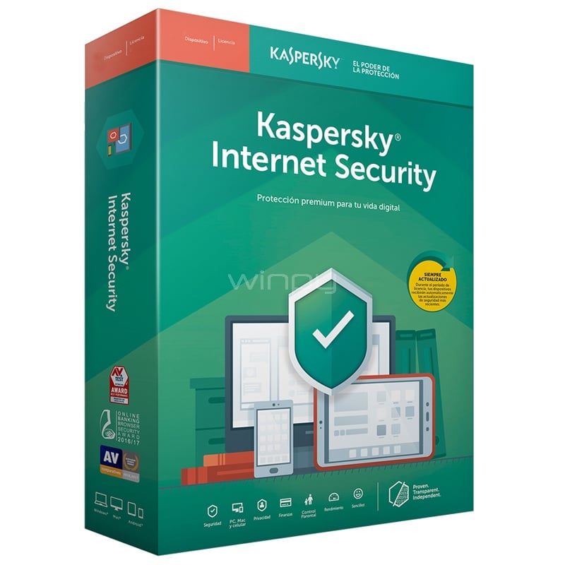 Licencia Kaspersky Internet Security (Descargable, 1 Dispositivo, 3 Años)