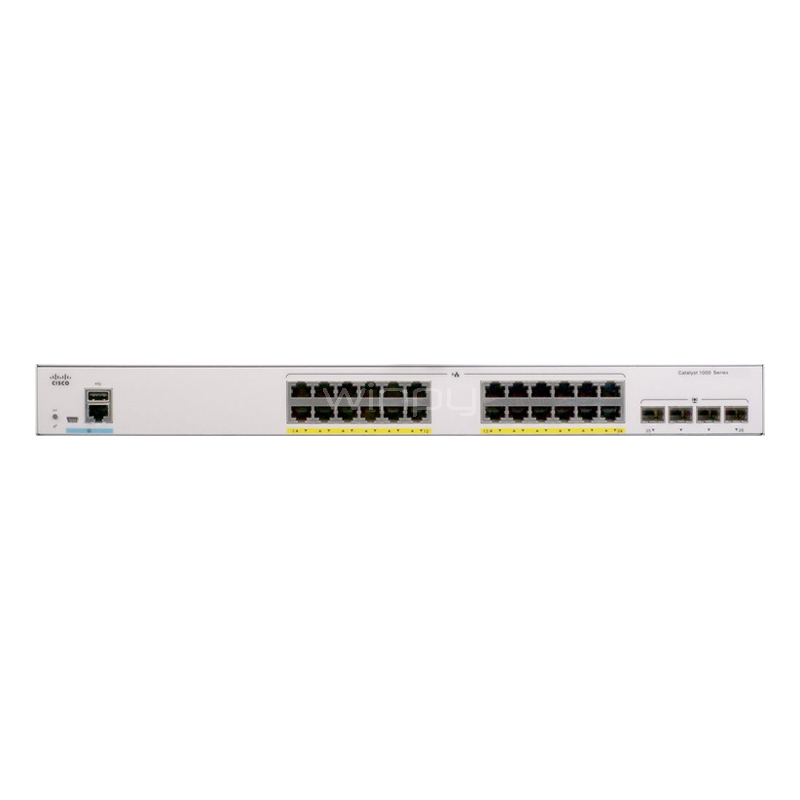 Switch Cisco Catalyst 1000 de 24 Puertos PoE GE (1G x4, 1G SFP, 195 W)