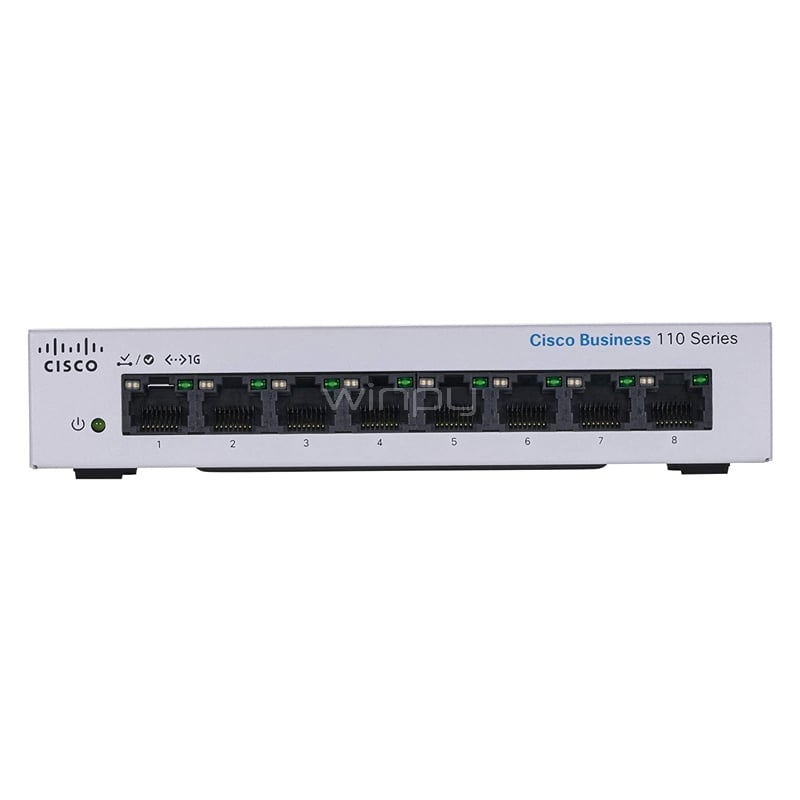 Switch Cisco CBS110 No Administrado (8 Puertos GE, Escritorio, Ext PS)
