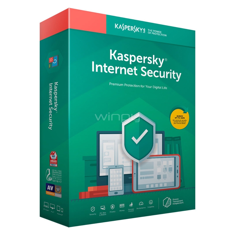 Licencia Kaspersky Internet Security (Descargable, 1 Dispositivos, 1 Año)