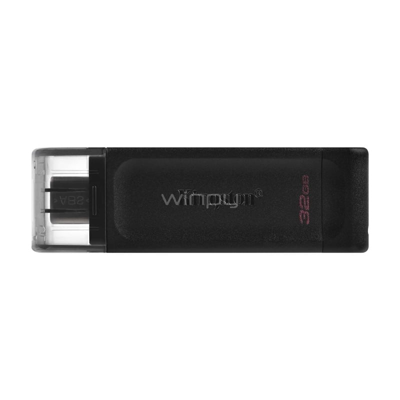 Pendrive Kingston DataTraveler 70 de 32GB (Unidad Flash USB-C/ 3.2, Negro)