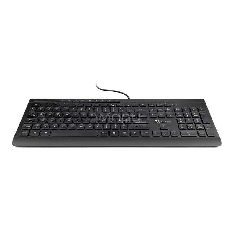 Teclado Klip Xtreme Compass Ultra-Delgado (Teclas Multimedia, Español, Negro)