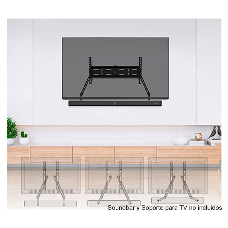 Soporte Xtech de Soundbar para TV (hasta 15 Kg, Negro)