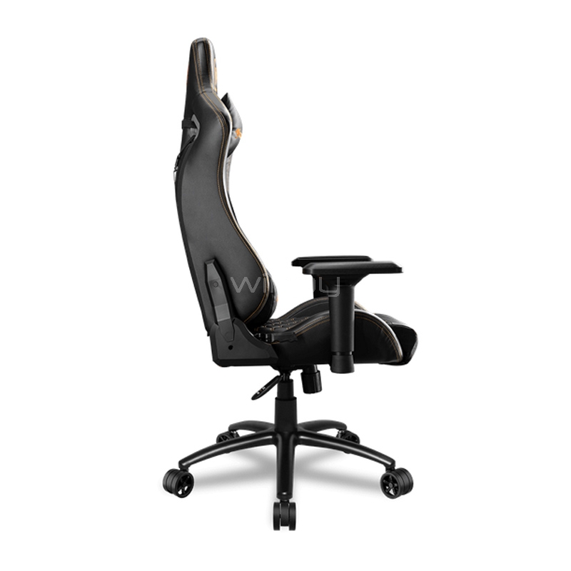 silla gamer cougar outrider s black (hasta 120kg, cojines x2, reclinable, negro)