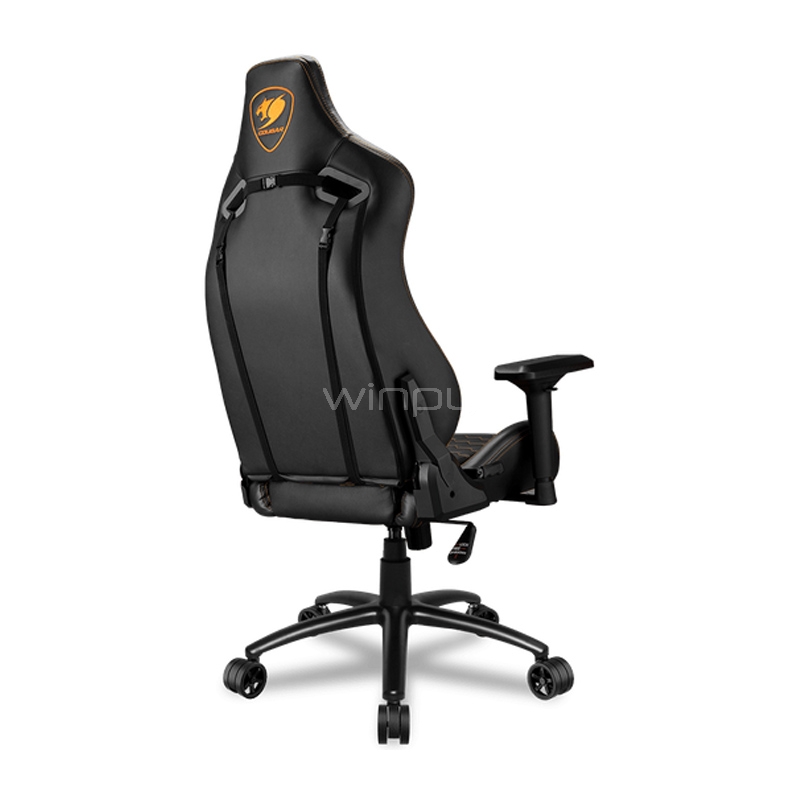 silla gamer cougar outrider s black (hasta 120kg, cojines x2, reclinable, negro)