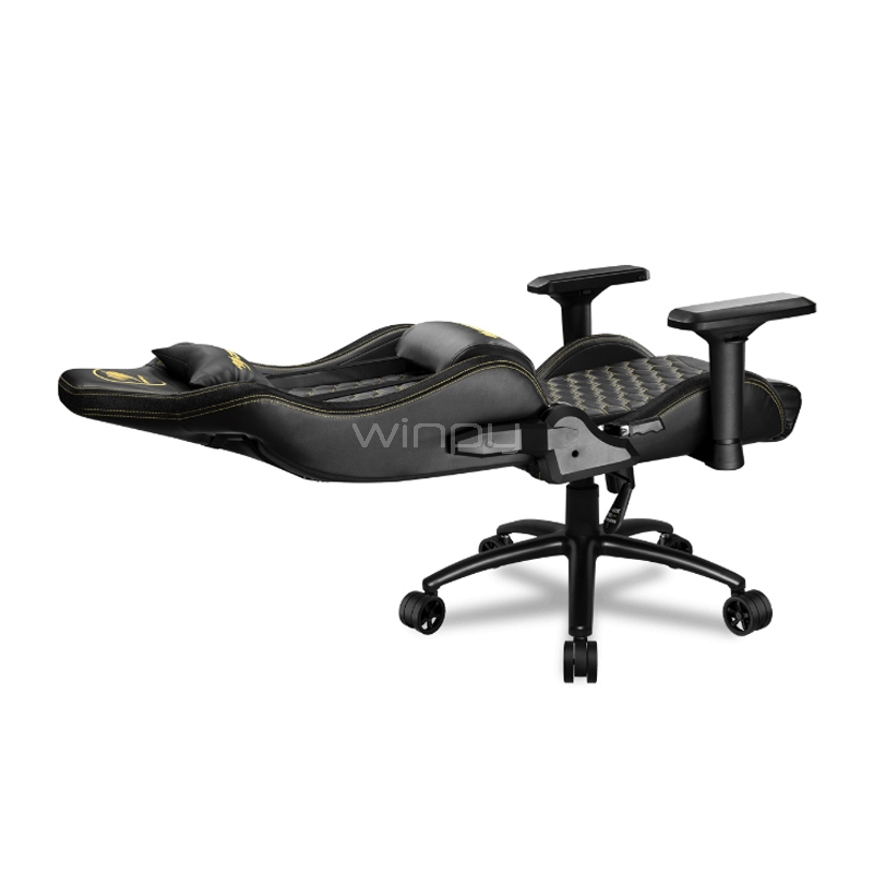 silla gamer cougar outrider s royal (hasta 120kg, cojines x2, reclinable, negro)