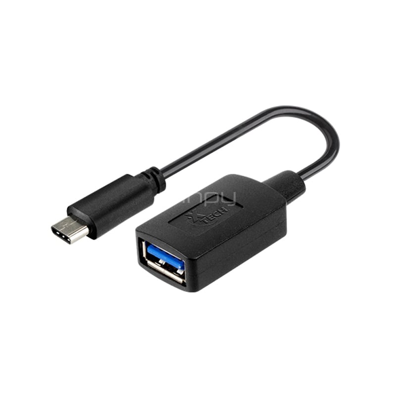 Adaptador Xtech de USB-C a USB-A hembra (USB 3.0, Negro)