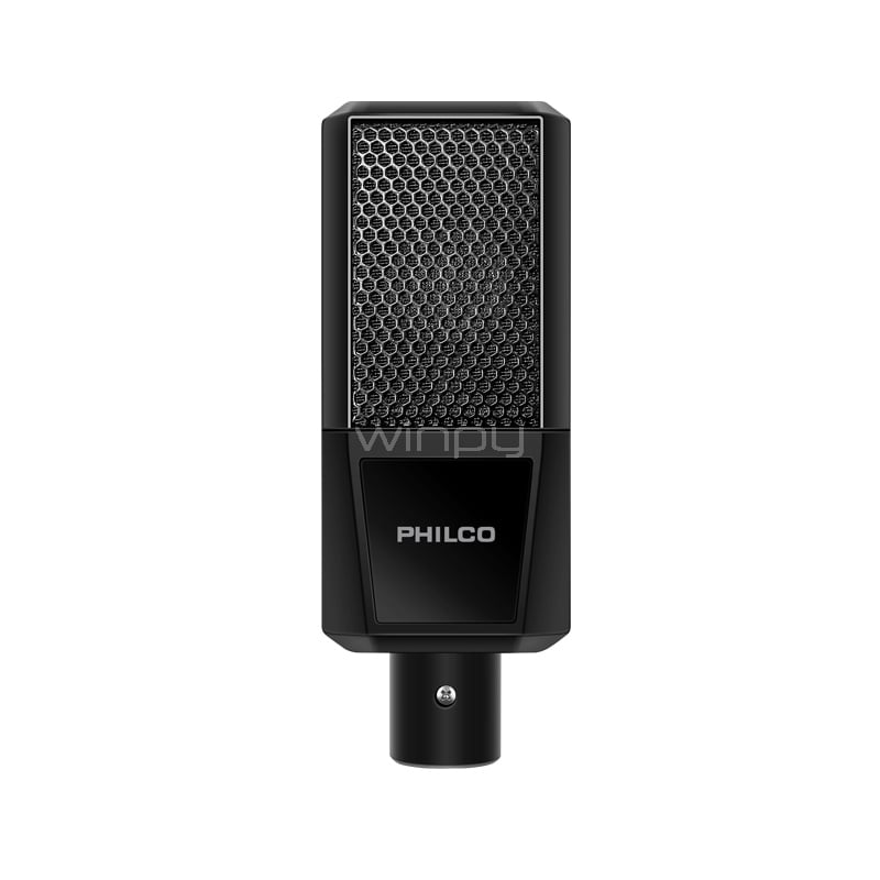 Micrófono Philco con Brazo Ajustable y Anti-Pop (Jack 3.5mm/Adaptador USB, Negro)