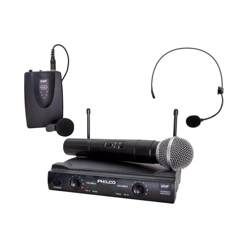 Micrófono VHF 3 en 1 Philco Inalámbrico (hasta 50 mts, Plug 6.3mm)