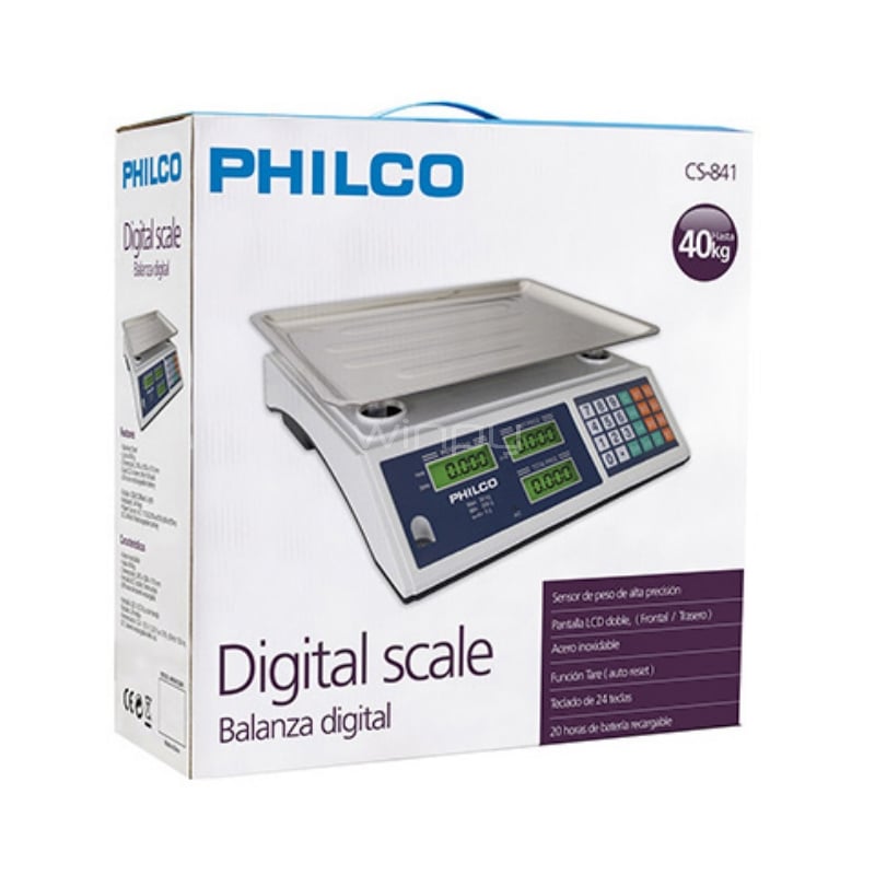 Balanza Digital Philco hasta 40 Kg (24 teclas, Pantalla LCD doble)