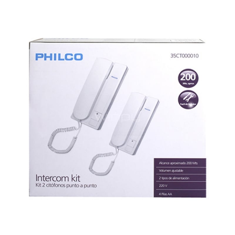 Citófono Philco CT-10 Punto a Punto (220V, hasta 200mts)