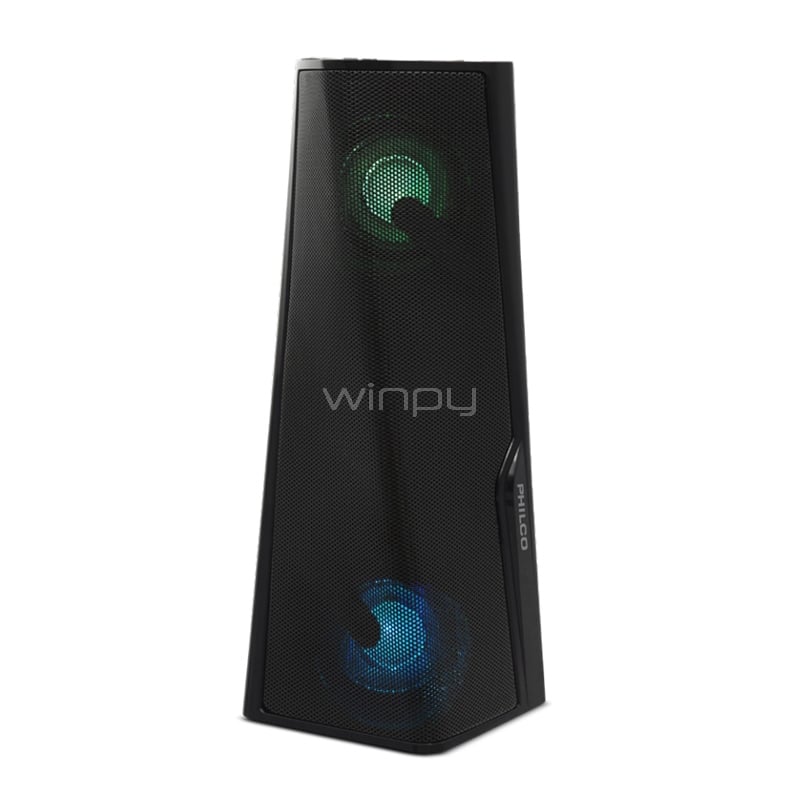 Parlante Philco Tower TWS (Bluetooth, RGB, Puerto USB/Jack 3.5mm)