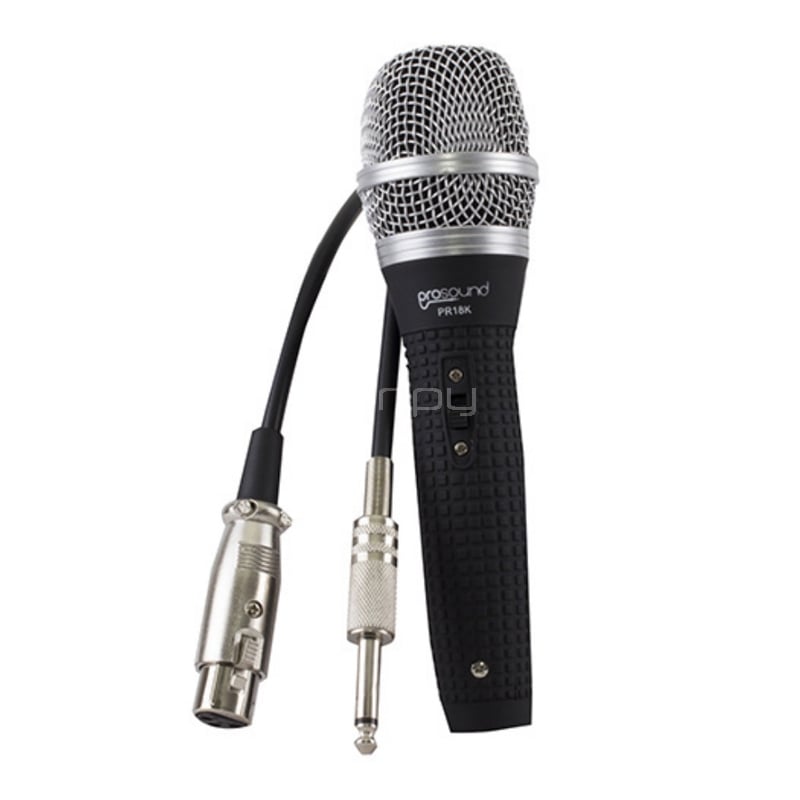 Micrófono ProSound con Cable Unidireccional (Antideslizante, Negro)