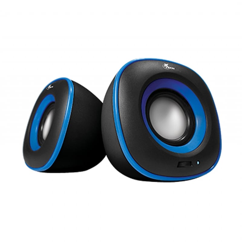 Parlantes Xtech Spekter 2.0 de 6W (Jack 3.5, USB de 5V, Negro/Azul)